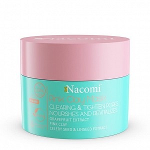 Nacomi Pink Clay Mask - Cleansing, Tightening Pores, Skin Perfecting 50ml