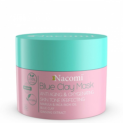 Nacomi Blue Clay Mask Anti-Aging, Oxygenating, Skin Tone Perfecting 50ml